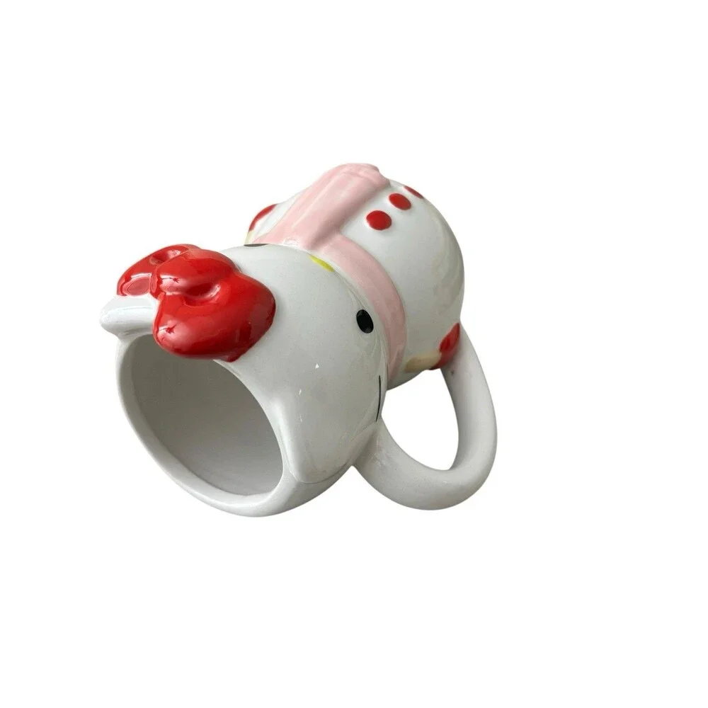 Sanrio Hello Kitty‎ Snowman 20 Ounce 3D Sculpted Ceramic Mug Collector Christmas